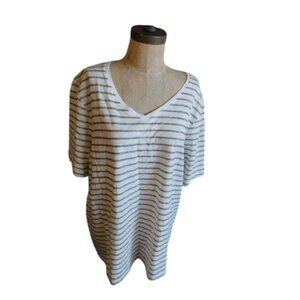 Chico's Size XL (3) Metallic Gold White Pleated Back Knit Top NWT$39